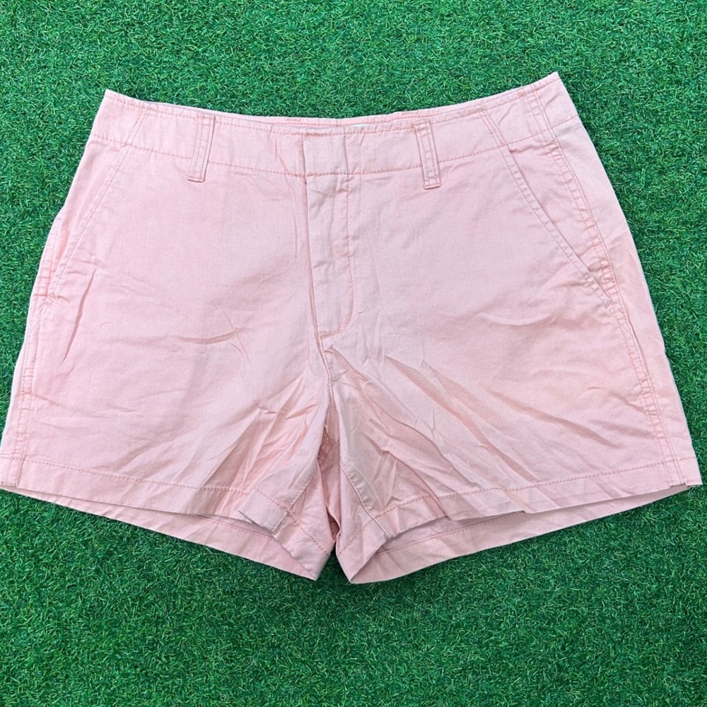 Gap Downtown Khaki Shorts Womens 8 Petite Pink Coral Flat Front Casual Chino